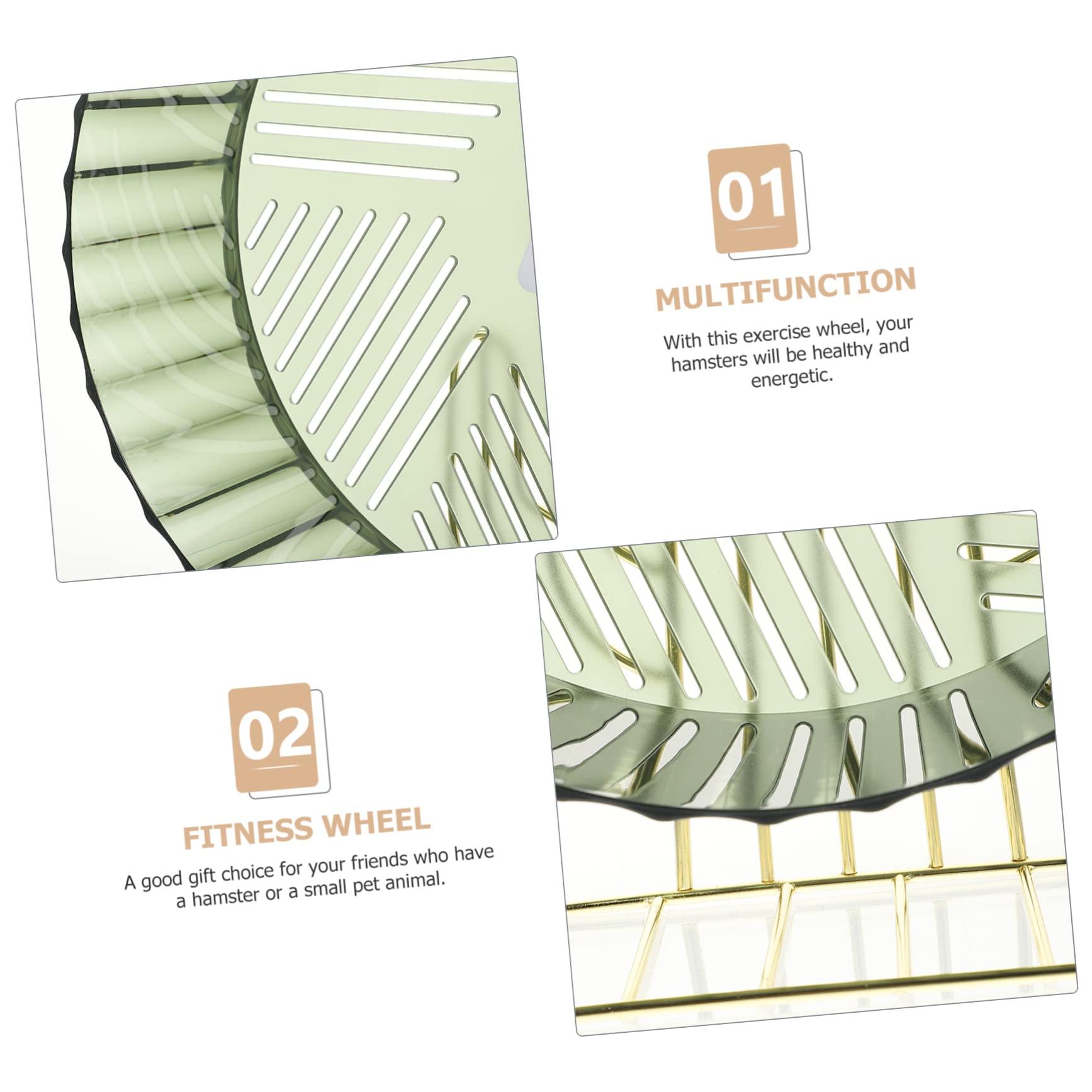 WOONEKY Roue de Hamster Domestique Silencieuse Base Stable en Plastique et Alliage, Accessoires pour Chinchillas et Hérissons, pour Hamster Cage et Sports d'animaux