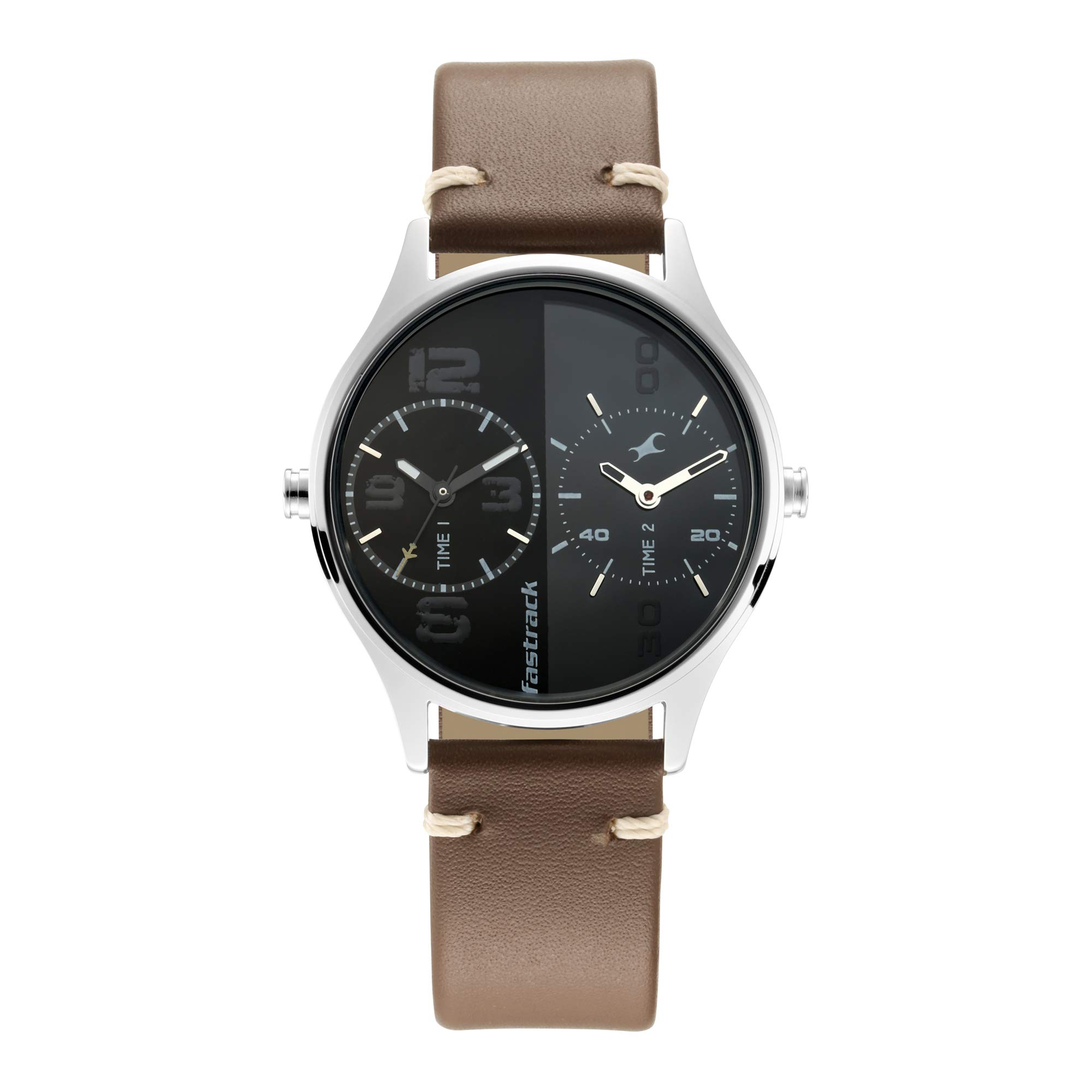 Fastrack Mens Tripster Quartz Analog Multicolor Dial & Brown Band Leather Strap Watch for Men-NR3237SL03 (B08619F6HT) Amazon Price History, Amazon Price Tracker