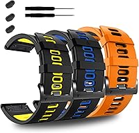 Vista 8 de ZPJPPLX 26mm Correas de reloj de fácil ajuste para tactix 8 Fenix 8 51mm 7X Pro 6X 5X, correas deportivas de silicona suave compatibles para Garmin
