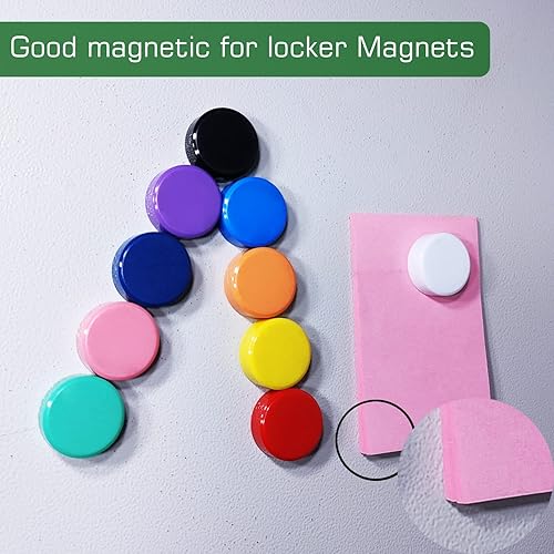 Miniatura 5 de YUGOOD 50 imanes coloridos para nevera, bonitos imanes para pizarra blanca, imanes redondos para refrigerador, pequeños imanes de pizarra blanca