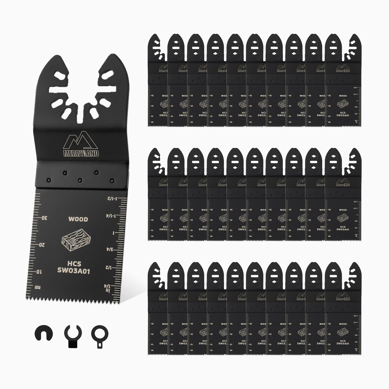 Merryland 33 Pack Oscillating Saw Blades Universal Multitool Blade Wood
