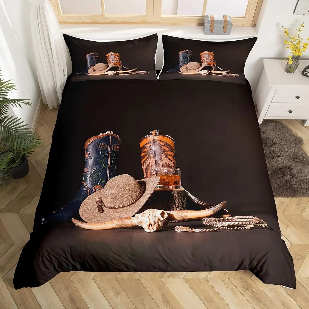 QBIDCSX Bedding Sets Single Cowboys Bedding Sets Single Koala Duvet Cover 200x200cm with Zipper Closure, Hypoallergenic Quilt Cover with 2 Pillowcase for Boys Kids Girls