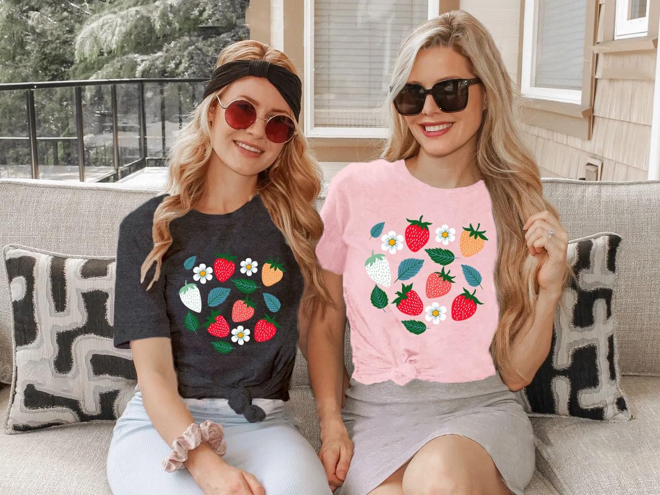 Strawberry Shirt for Women Fruit Lover T-Shirt Strawberries Farmer Gardener Tee Tops - Image 4