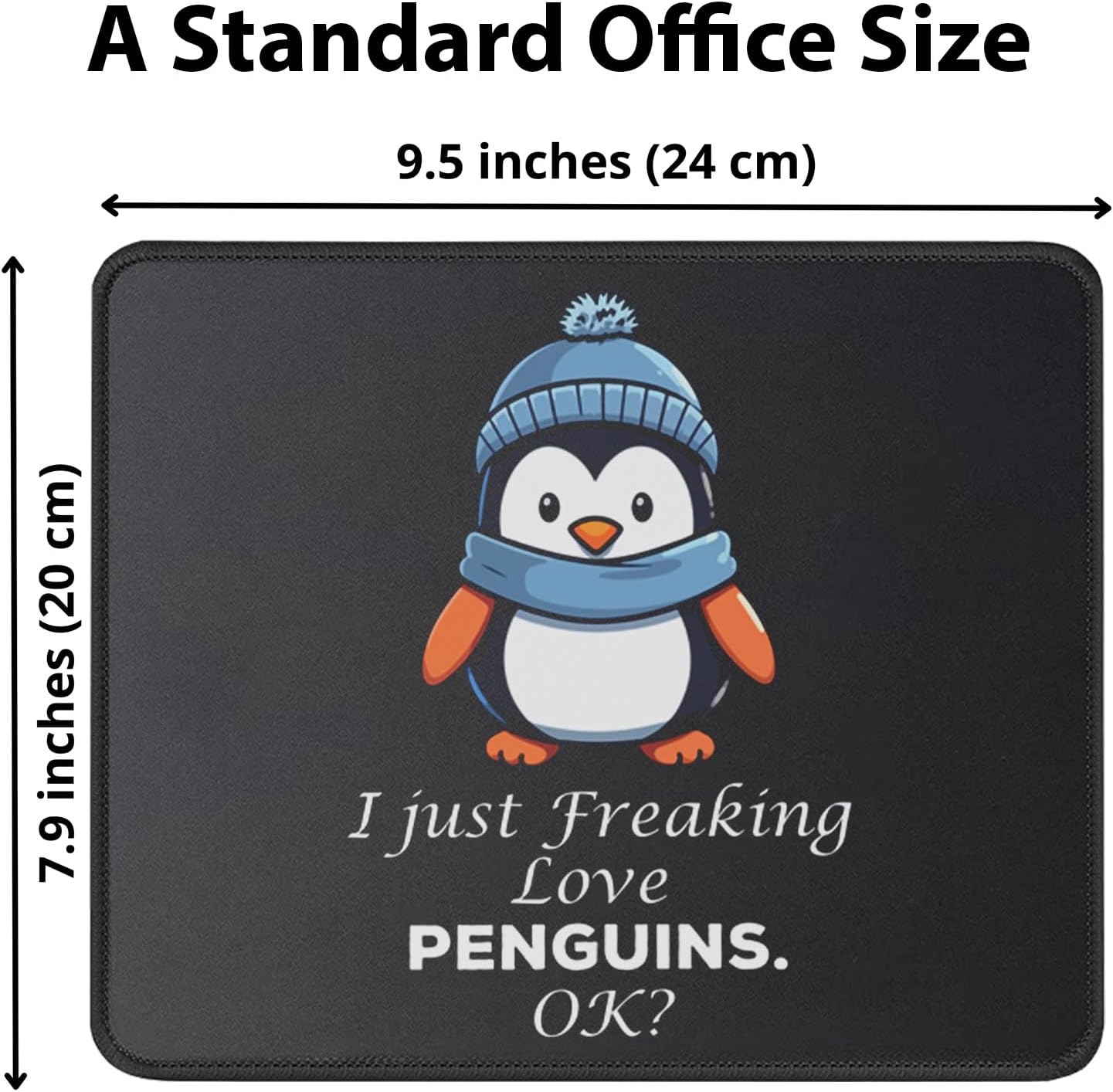 Funny Cute Penguin Mousepad - Office Gaming Accessories Working Mousepads 9.5 inch - Gift Idea for Penguin Lovers, Women, Men - Animal Lovers Gifts for Best Friends - Image 2