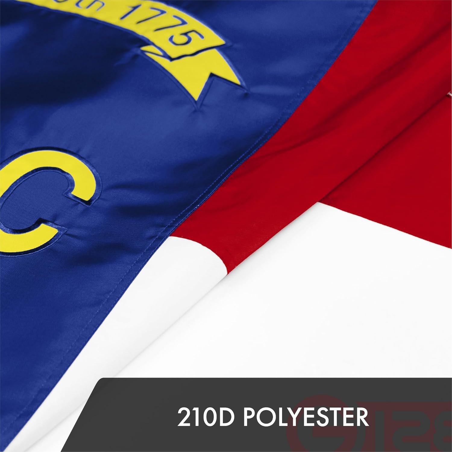 G128 North Carolina State Flag | 2x3 Ft | ToughWeave Series Embroidered 300D Polyester | Embroidered Design, Indoor/Outdoor, Brass Grommets - Image 4