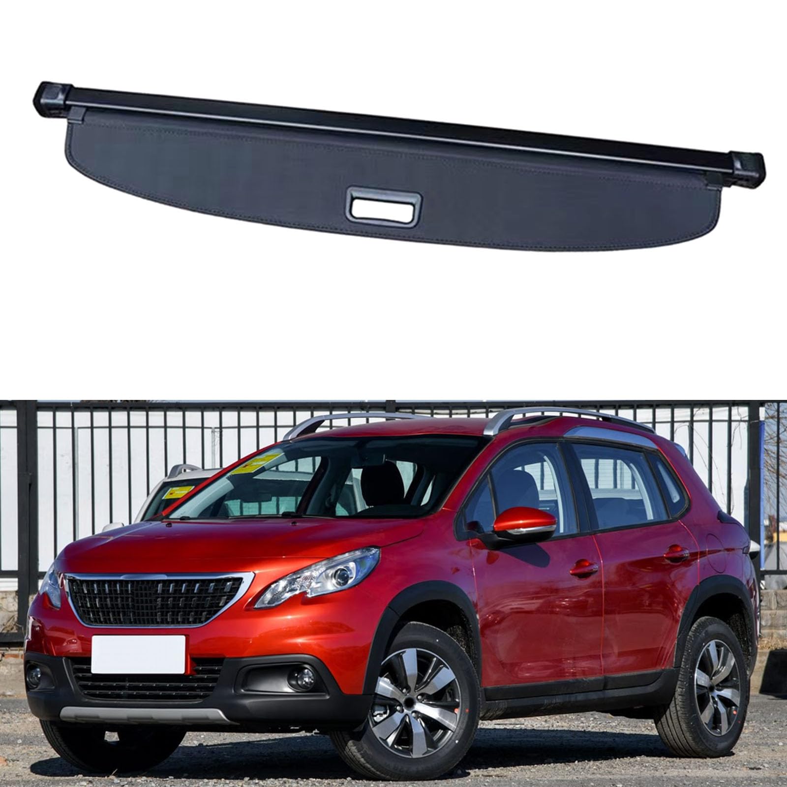 YYFYYDS Retractable Rear Trunk Parcel Shelf,Compatible with Peugeot 2008(Need to punch),Car storage