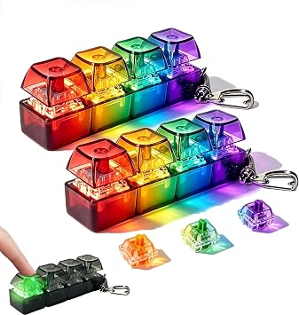 Keyboard Fidget Toy, Light Up Clicky Keyboard Fidget Toy (2Pieces)