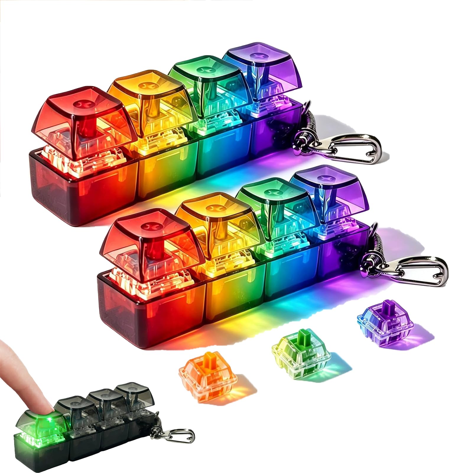 Keyboard Fidget Toy, Light Up Clicky Keyboard Fidget Toy (2Pieces)