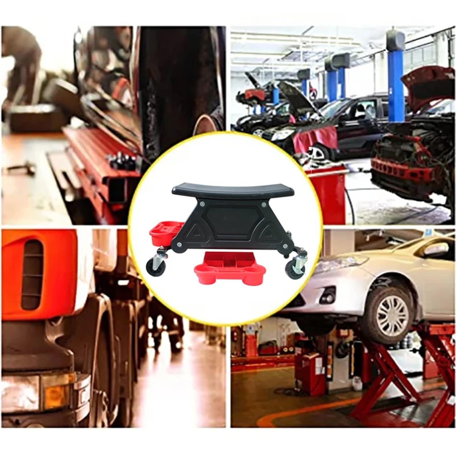 Siedzenie mechanika Wielofunkcyjny fotel samochodowy do projektów polerowania woskiem Fotel samochodowy typu Mobilny fotel typu Akcesoria do mycia samochodów Mechanika Stołek Obrotowy