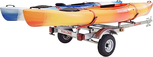 Vista 5 de Malone MPG586XV EcoLight 2 - Remolque de kayak con 2 portadores de kayak en V Capacidad de 14 pies/400 libras Totalmente sumergible