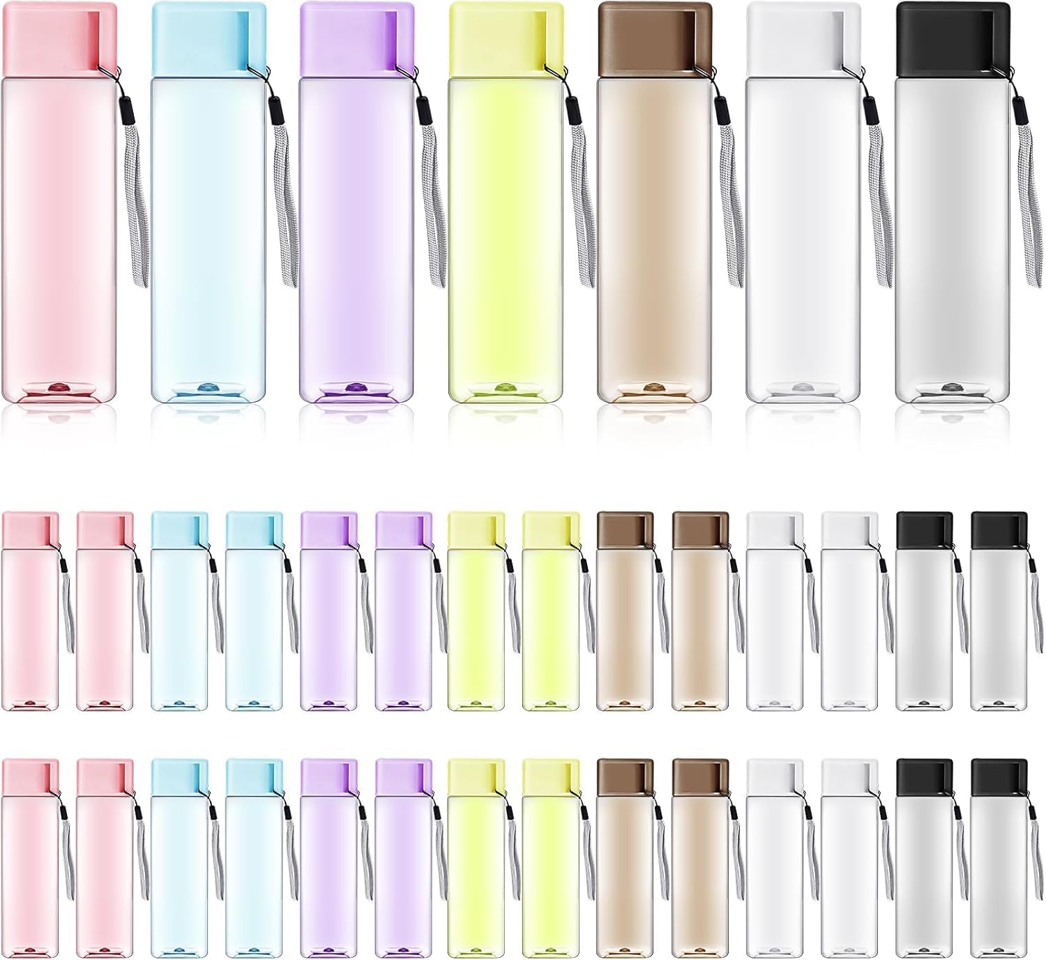 35 Pcs Water Bottle Bulk 17 oz Reusable Leak Proof Portable Bottles Plastic Sports Drink Bottles Large for