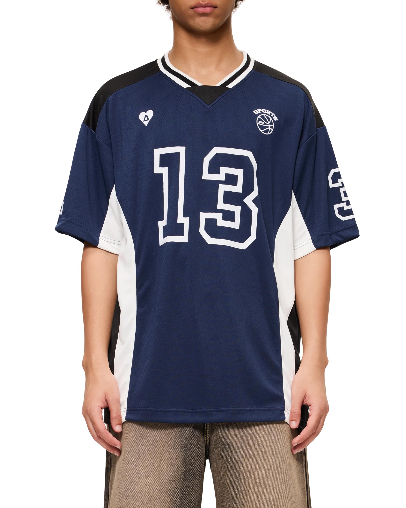 Aelfric Eden Maglietta da uomo, oversize, da calcio, in jersey, a maniche corte, estive, stile retrò, raglan