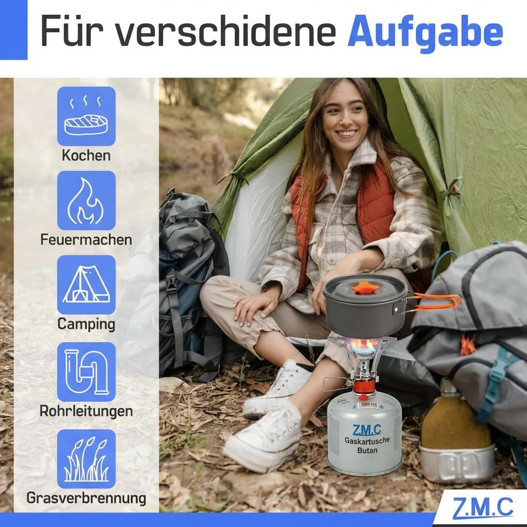 Z.M.C Kartridże gazowe 230 g/485 ml z zaworem śrubowym (2 x kartusze gazowe 230 g)