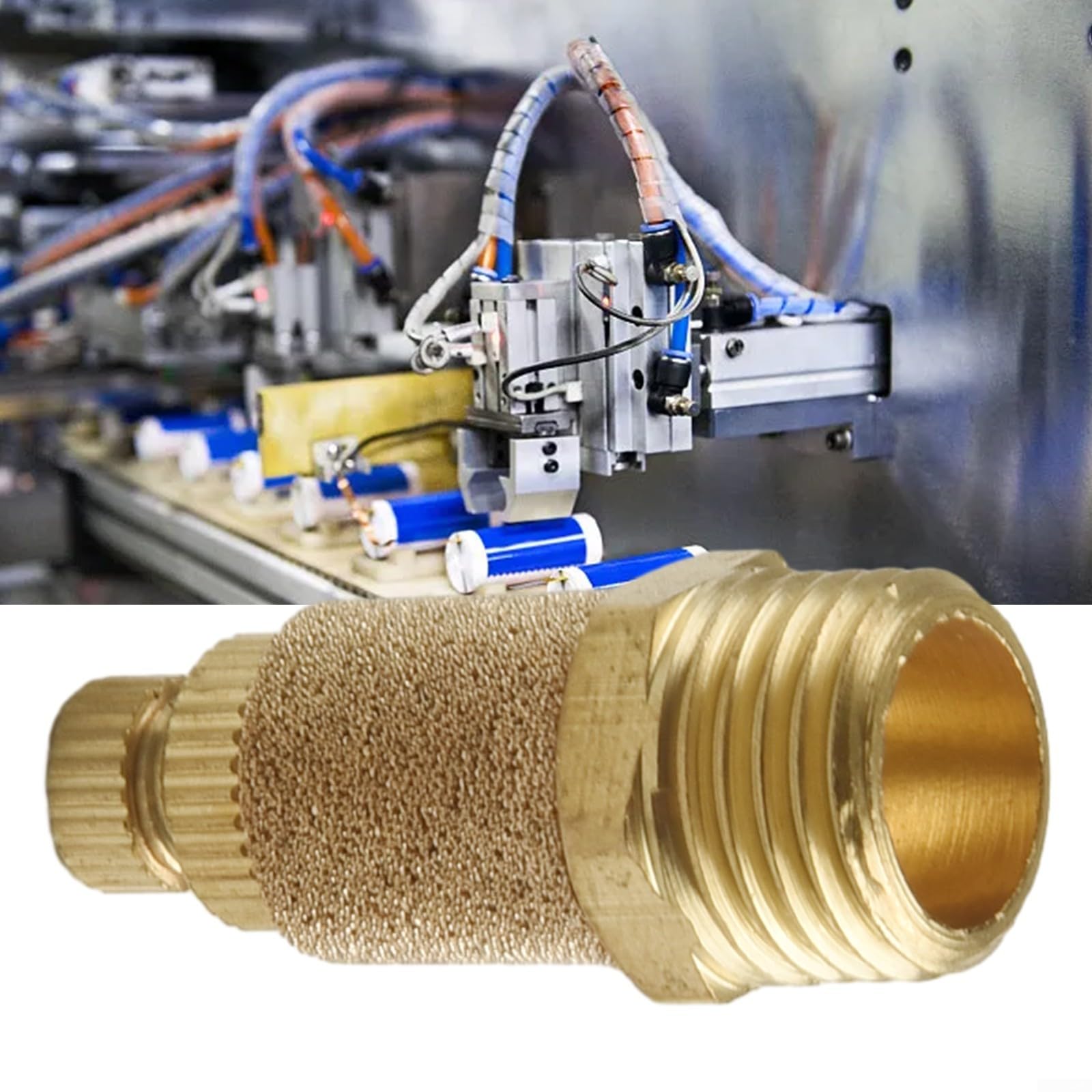 Silenziatore pneumatico regolabile in ottone 1,5 MPa 120 °C 1/4