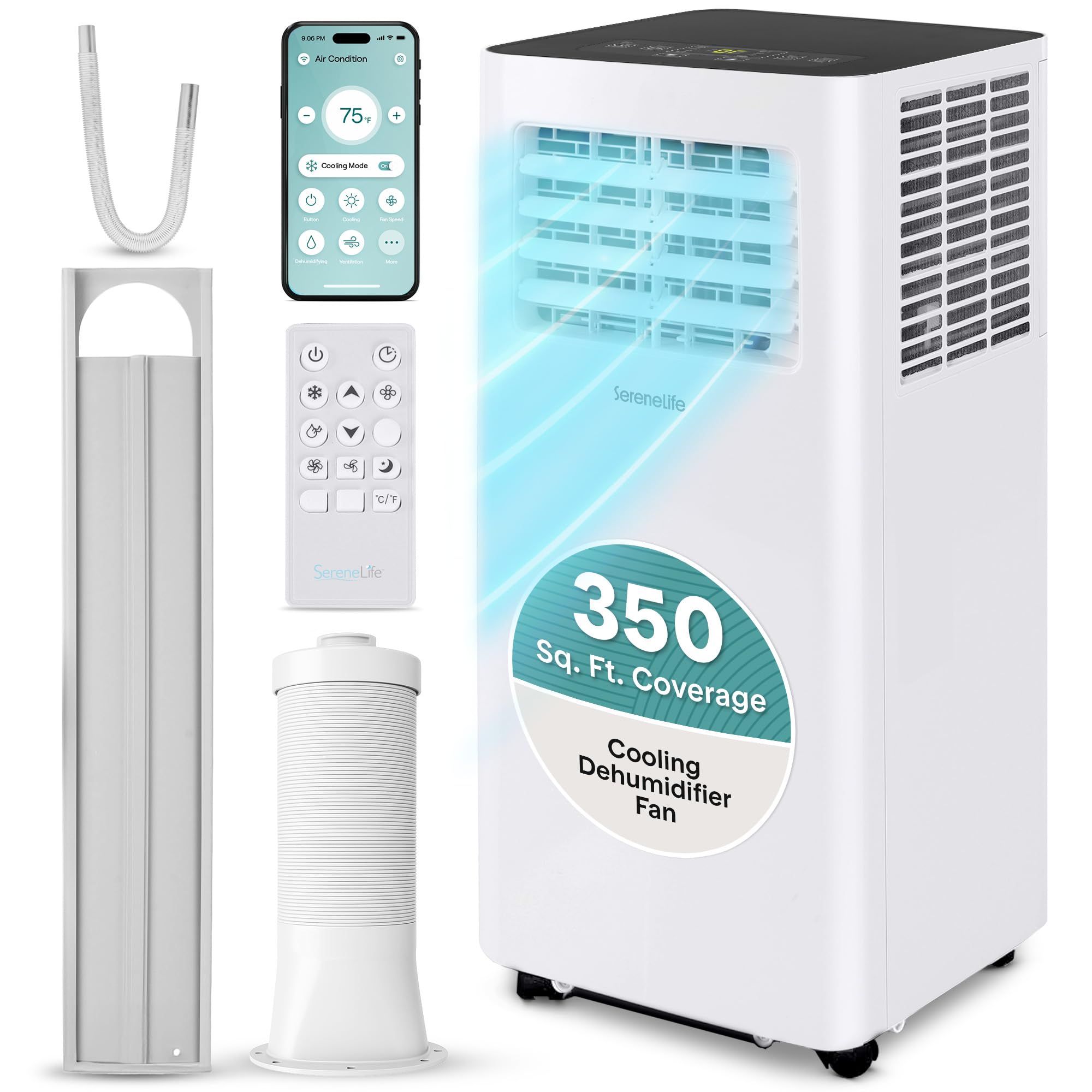 SereneLife 8000 BTU Portable AC WiFi