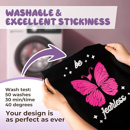 Miniatura 4 de xTool - Rollo de vinilo de transferencia de calor de color rosa neón, rollo de vinilo 3D HTV de 10 x 6 pies, vinilo de transferencia de calor para