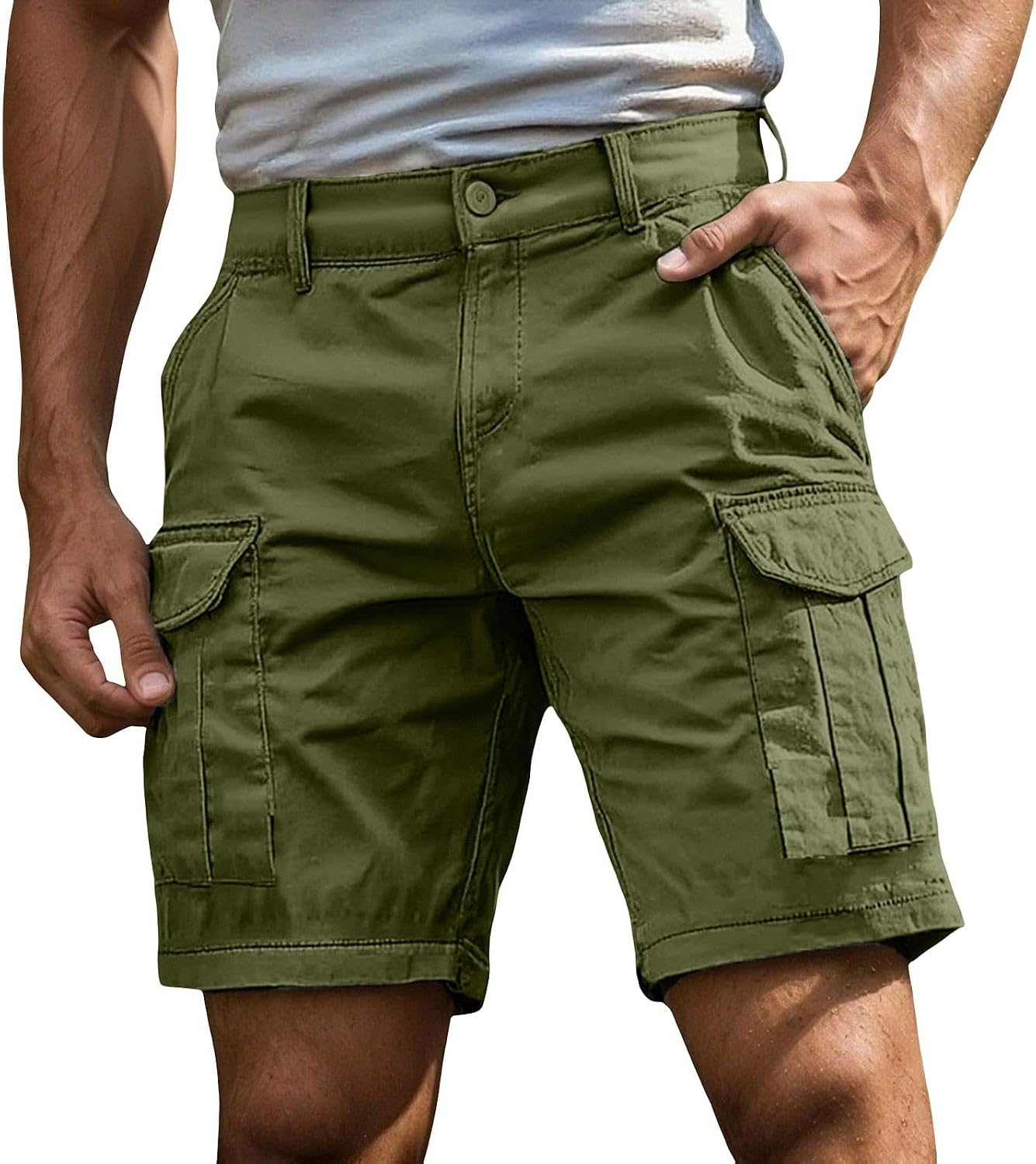 Cargo Shorts for Men Relaxed fit Casual Work Hiking Shorts with Multi Pockets Plus Size Outdoor Tactical Short Pants
