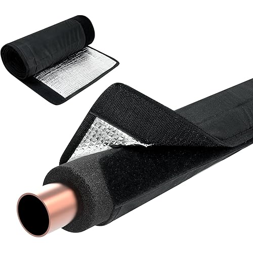 3 Layers HVAC Copper Pipe Insulation Cover, 78 x 11.8 Inch Flexible Pipe Insulation Wrap, 600D Oxford AC Copper Line Insulation Sleeve Wrap for Central Air Conditioning Mini Splits