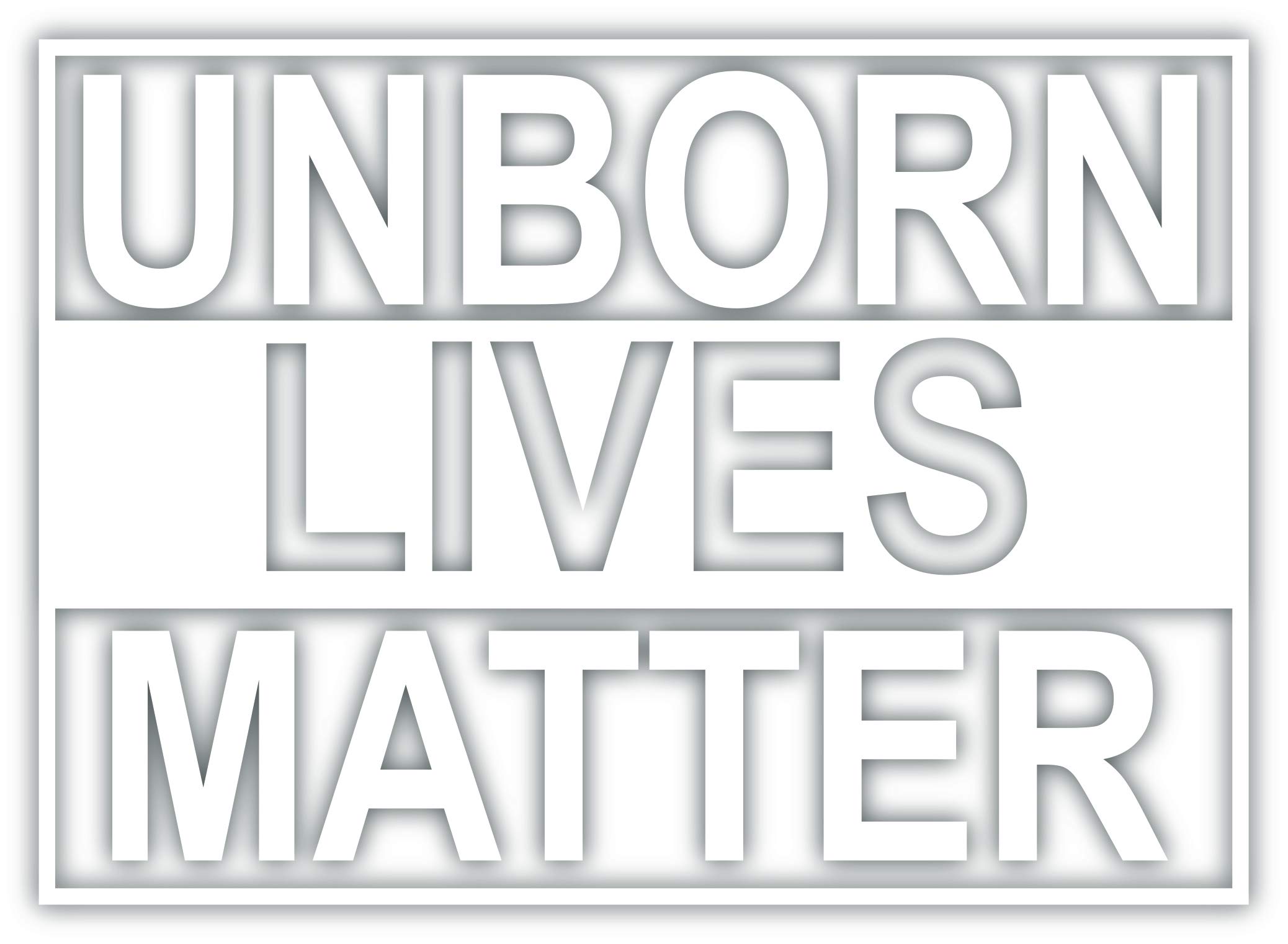 Unborn Lives Matter Vinyl Sticker Decal 6.5"x4.5" (White)