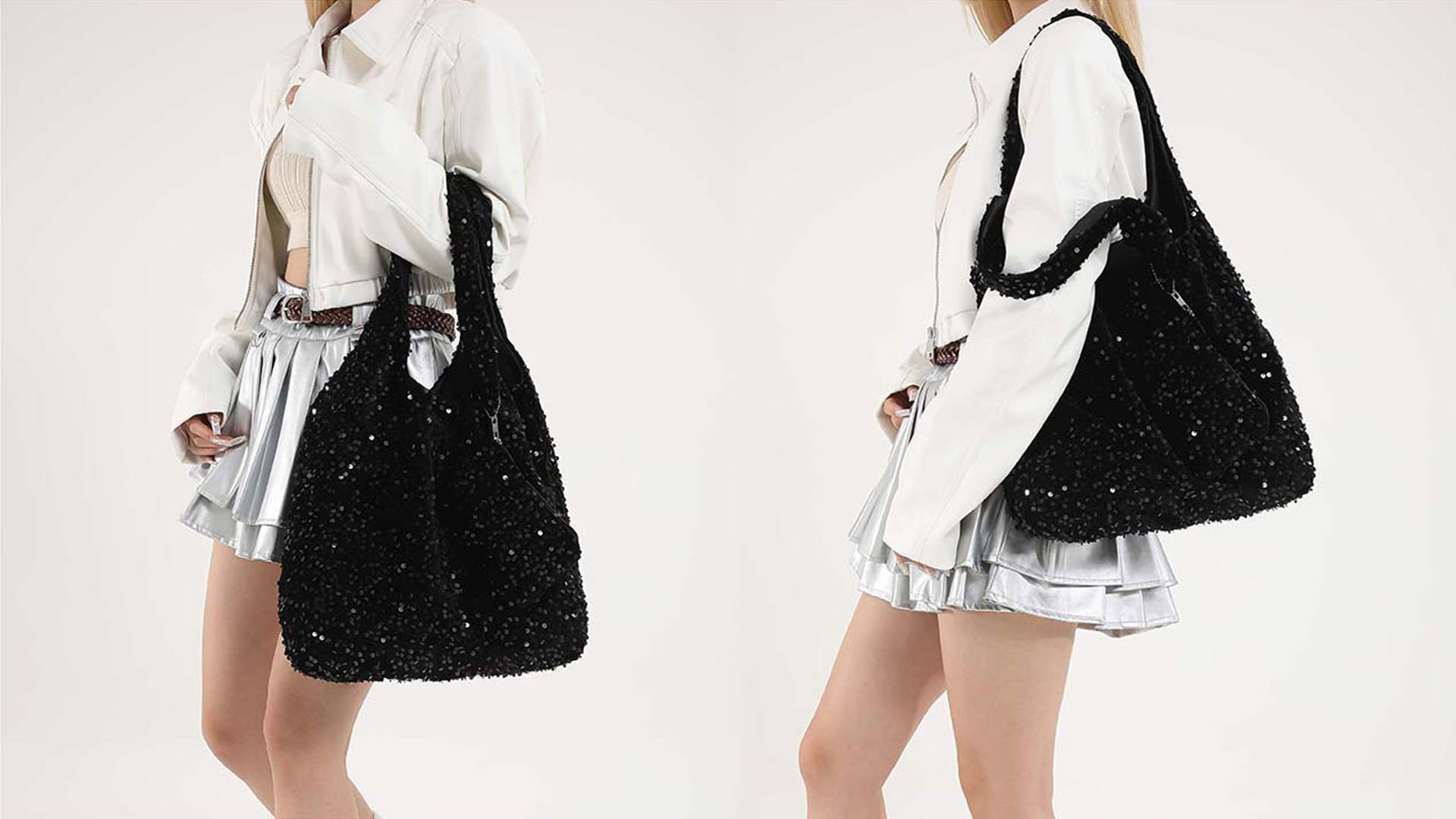 Bolso tote de lentejuelas para mujer, elegante y espacioso miniatura 7