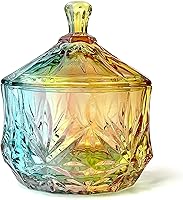 Vista 8 de Frasco de vidrio para caramelos de Navidad con relieve de lujo, con tapas, para joyas, tarros de caja de joyería