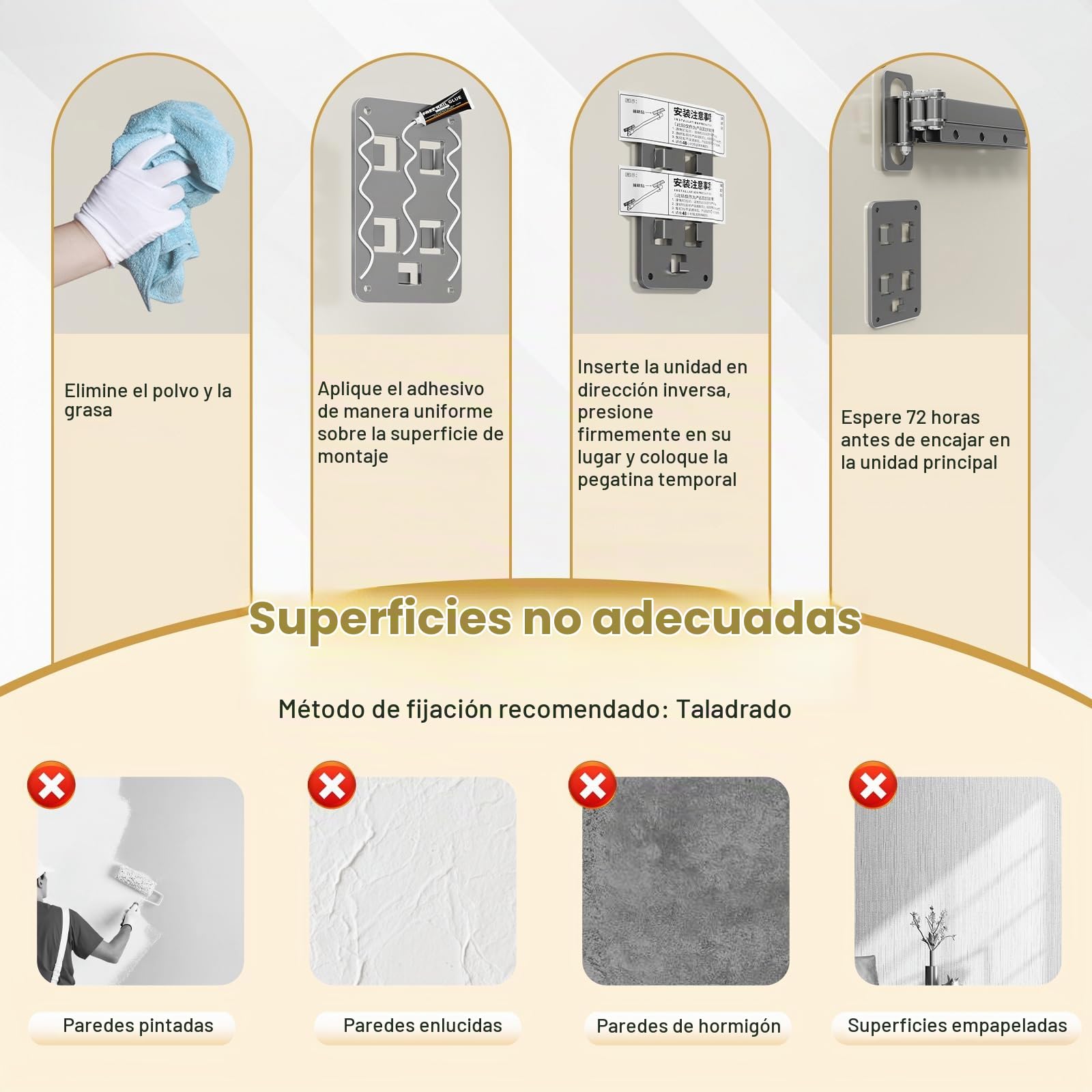 Barra de cortina de ducha plegable con ventosa, plegable en 5 secciones, giratoria, para montaje en pared, barra de cortina de ducha para esquinas, aleación de aluminio, 180 x 200 cm, impermeable y an