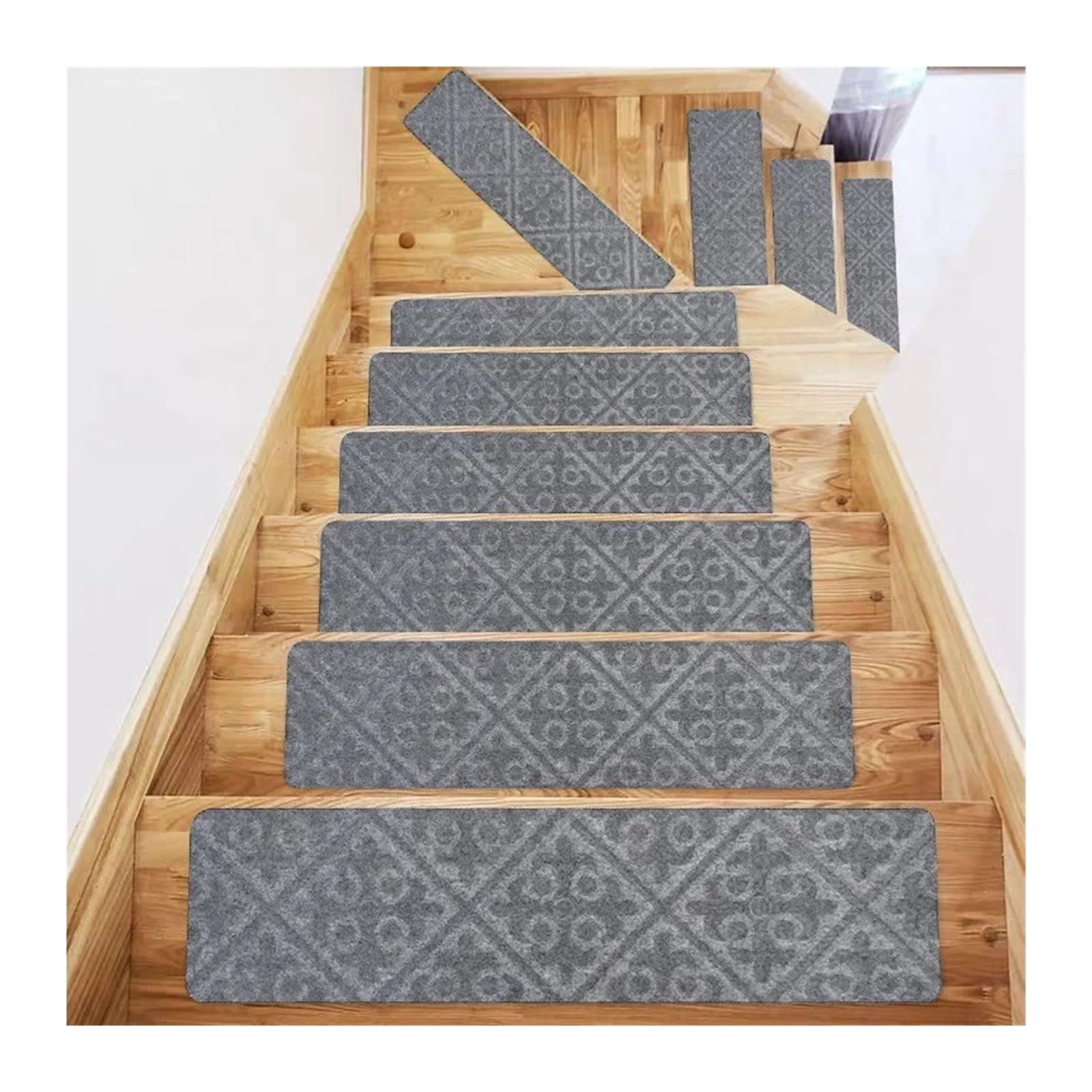 Alfombrillas de escaleras absorbentes que evitan resbalones y protegen los peldaños de madera