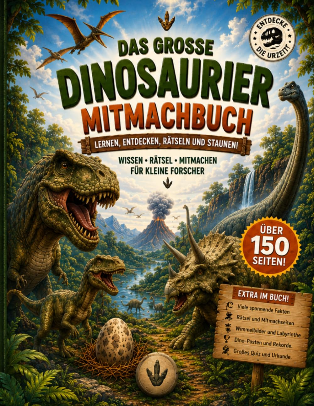 Das große Dinosaurier Mitmachbuch: Lernen, Entdecken, Rätseln und Staunen!
