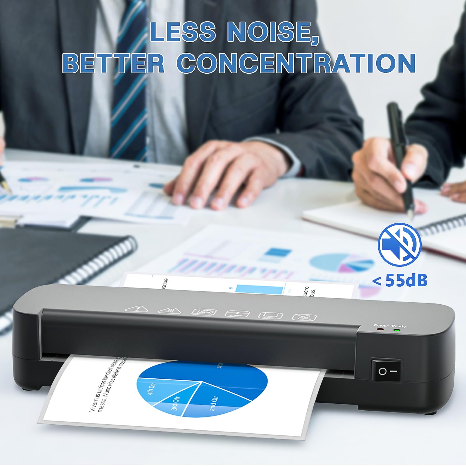 Laminator A4 Termiczna Maszyna do Laminowania na Gorąco z 15 Foliami Laminacyjnymi 70–100 Mikronów do Dokumentów A4 A5 A6, Zdjęć, Biura, Domu, Szkoły, Restauracji, Czarny