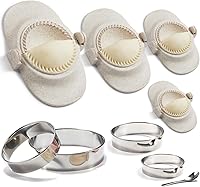 Vista 9 de Prensa para hacer empanadas de 6 pulgadas, juego de máquina de bolas de masa extra grande con cortador de masa, juego de moldes para bolas de masa