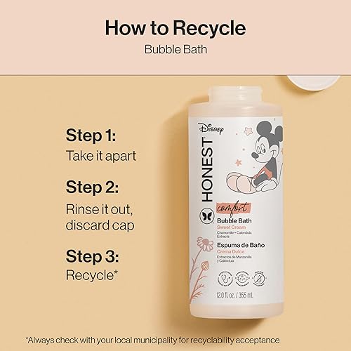 Miniatura 33 de The Honest Company Baño de burbujas espumoso suave para bebé derivado naturalmente sin lágrimas, hipoalergénico, almendra dulce nutritiva, 12 onzas