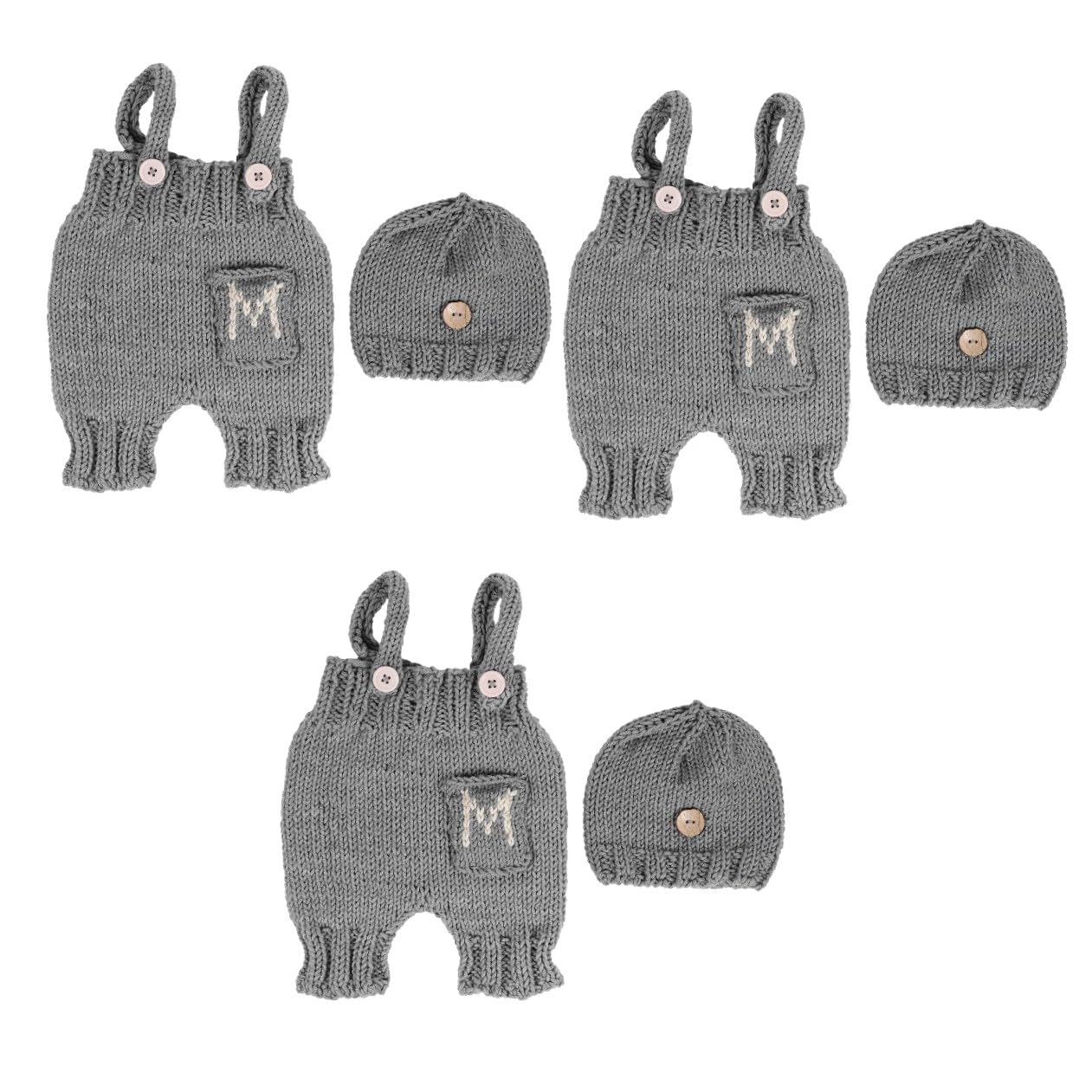 SHERCHPRY tirantes recién nacidos ropa de recién nacido traje de punto para fotos de bebé niño traje bebe gorro bebe disfraz de recien nacido traje de fotografía recién nacido Grey
