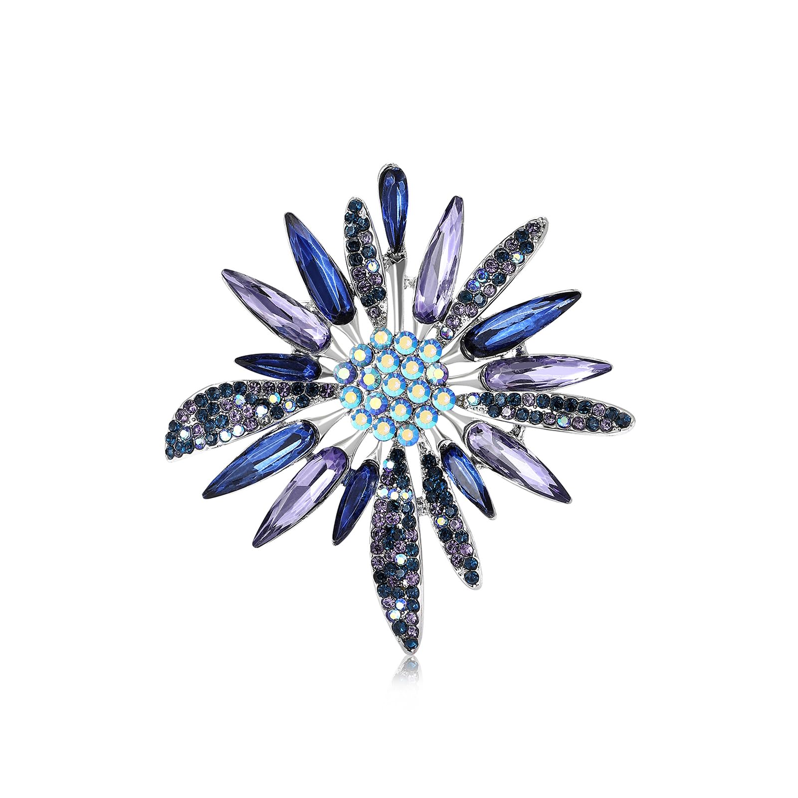 Broche de diamantes de imitación para mujer, elegante, de cristal, para ramo de flores, alfiler de solapa, accesorio para vestido de fiesta de boda, regalo de cumpleaños para mujer y mamá