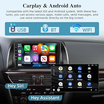 [2+64G] for Mazda CX-5 2012-2015 Car Radio with Wireless Carplay and Android Auto - 9 Inch Touch Screen Android Car Stereo - DSP/Multiple UI/WiFi/GPS Navi/SWC + AHD Backup Camera