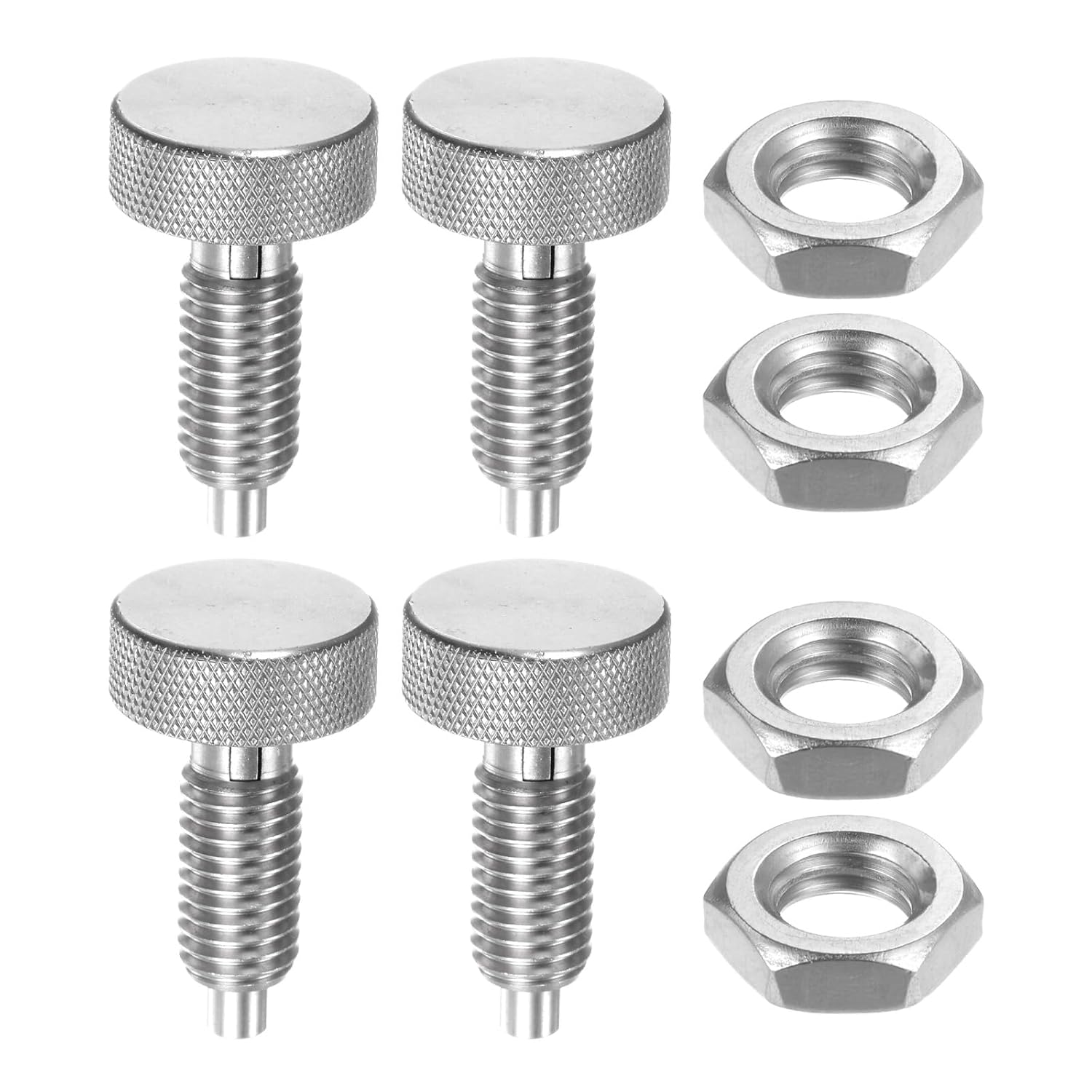 HARFINGTON 4pcs Spring Plunger M12x1.75 Thread Size Pin Dia.6mm Retractable Quick Release Pins Stainless Steel Lock Out Type Index Plunger for Industrial Equipment