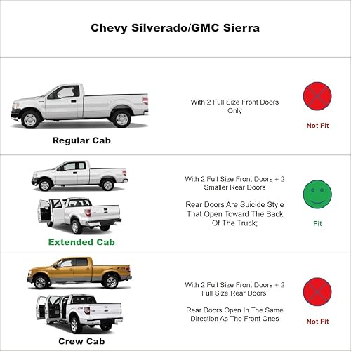 Miniatura 3 de Wensdy 4 viseras deflectoras de viento para ventana lateral, protección de lluvia solar para Chevy SilveradoGMC Sierra 1999-2006 150025003500,