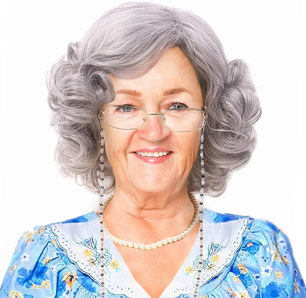 Amazon.com: REEWES Grey Old Lady Wig for Elderly Women Costume Short