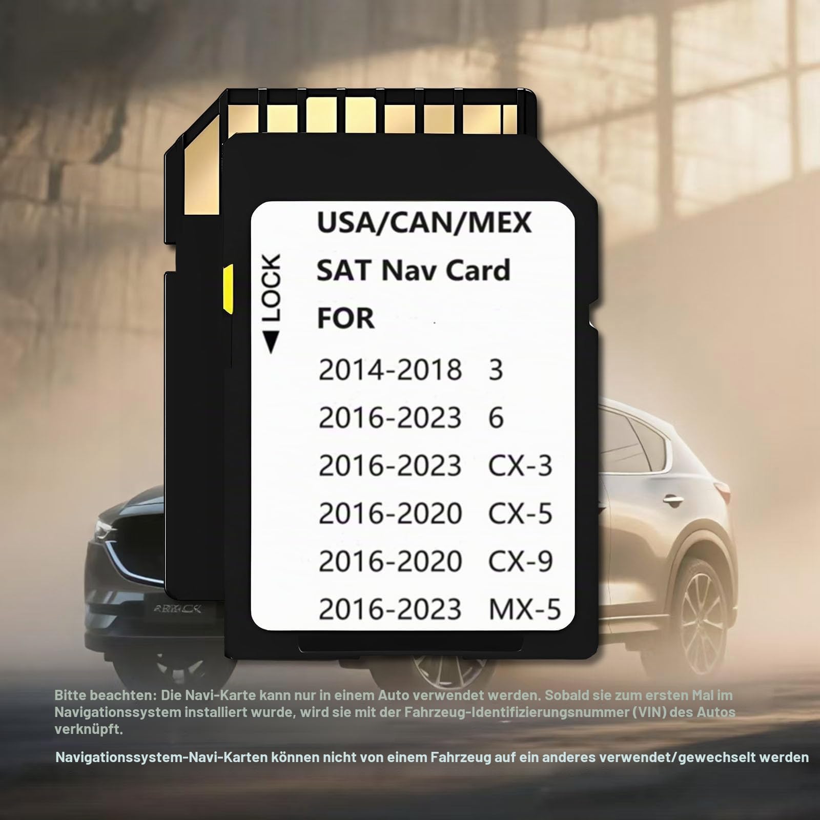 Navigations-Speicherkarte kompatibel mit Maz*da 2016–2020 CX-5 / CX-9, 2014–2018 Maz*da 3, 2016–2023 Maz*da 6 / CX-3 / MX-5, verbesserte USA/CAN/MEX Karten