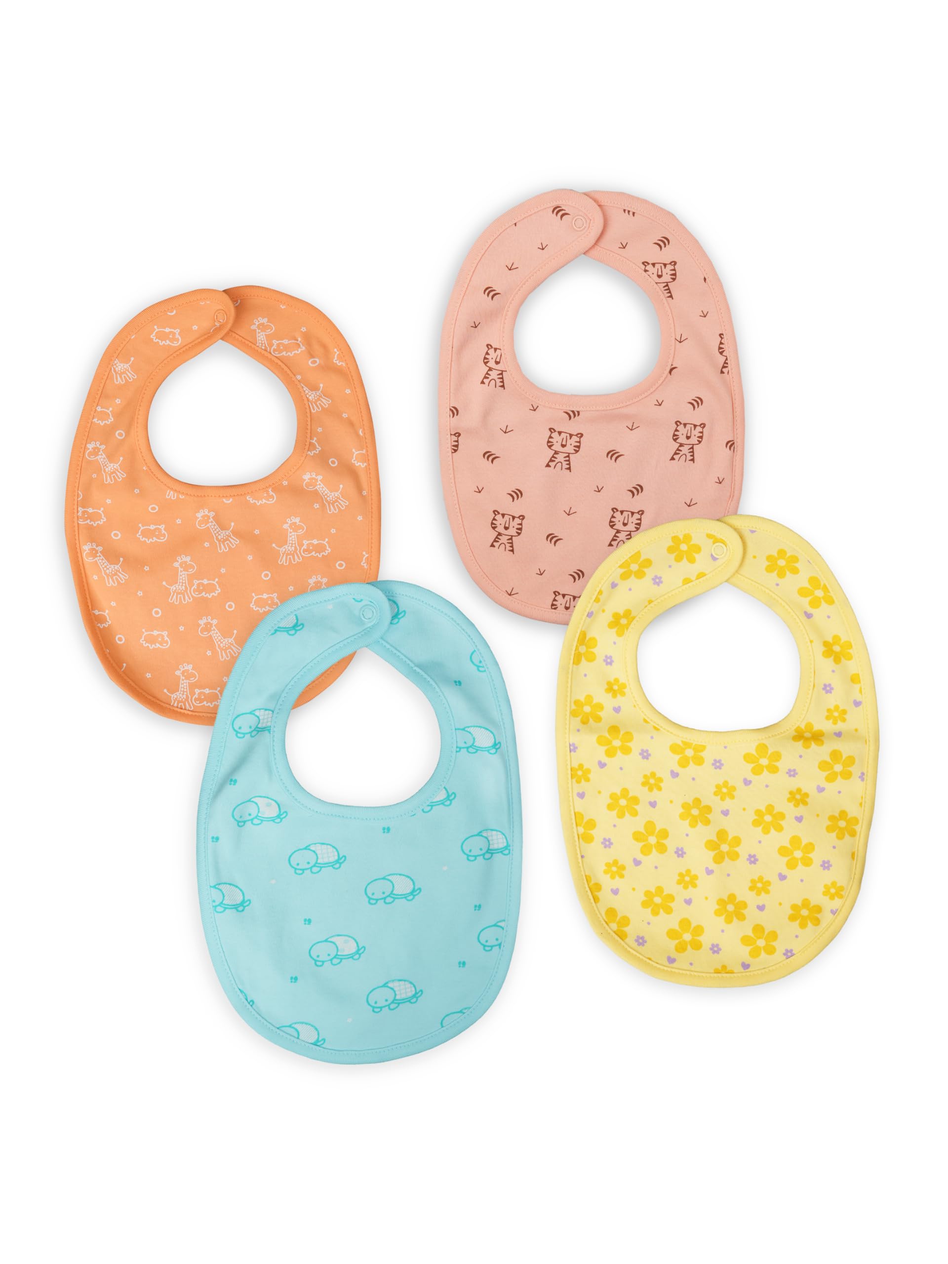 Kidbea Organic Cotton Baby Bib, Adjustable Snap Closure Soft Absorbent Feeding Bibs Apron for Newborns & Infants Child With Cute Prints | Reusable Baby Essential-image-39