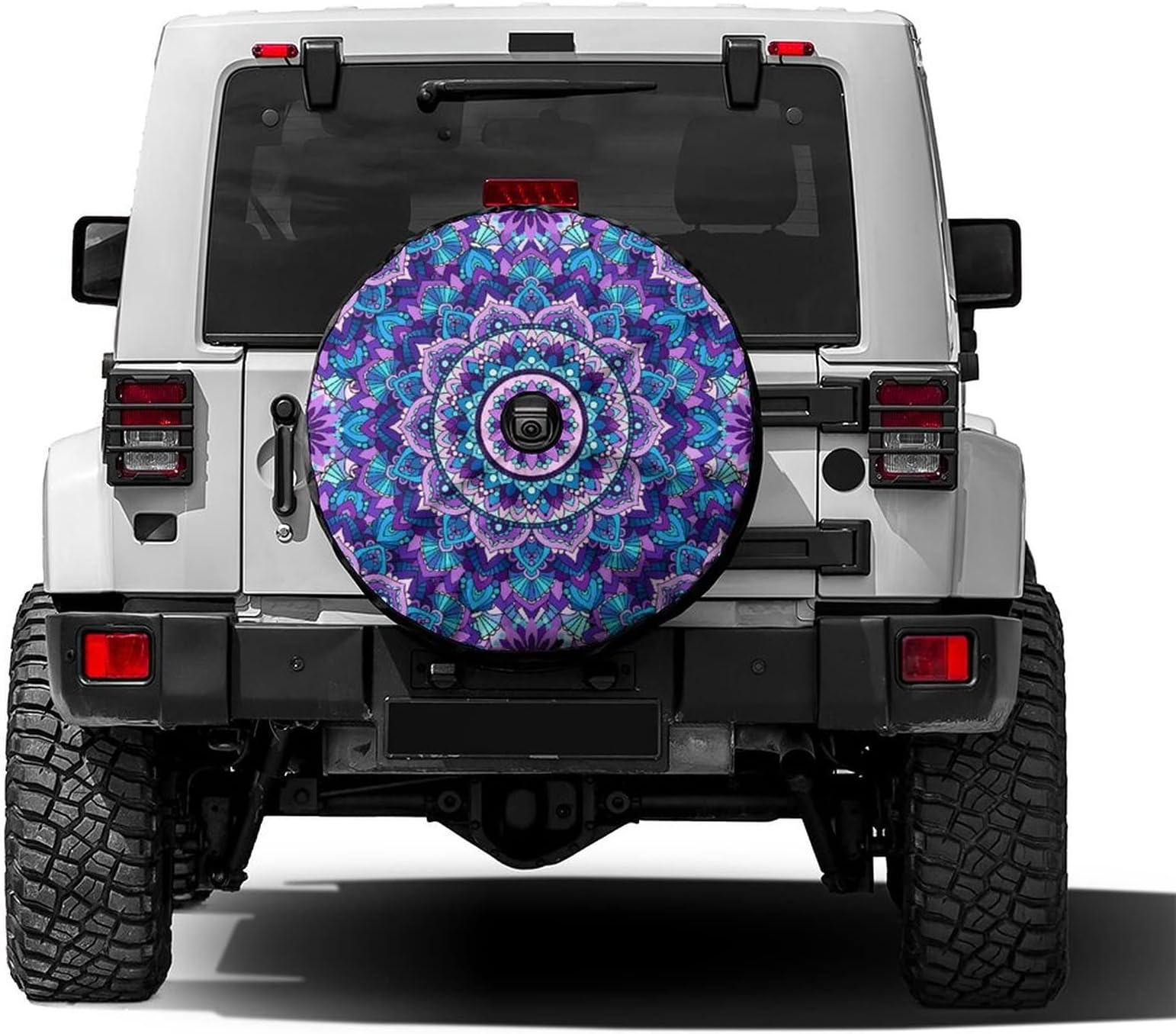 Foruidea Bohemian Style Mandala Print Spare Tire Cover with Backup Camera Hole Wheel Tire Cover Fit Trailer, RV, SUV and Many Vehicle 13inch
