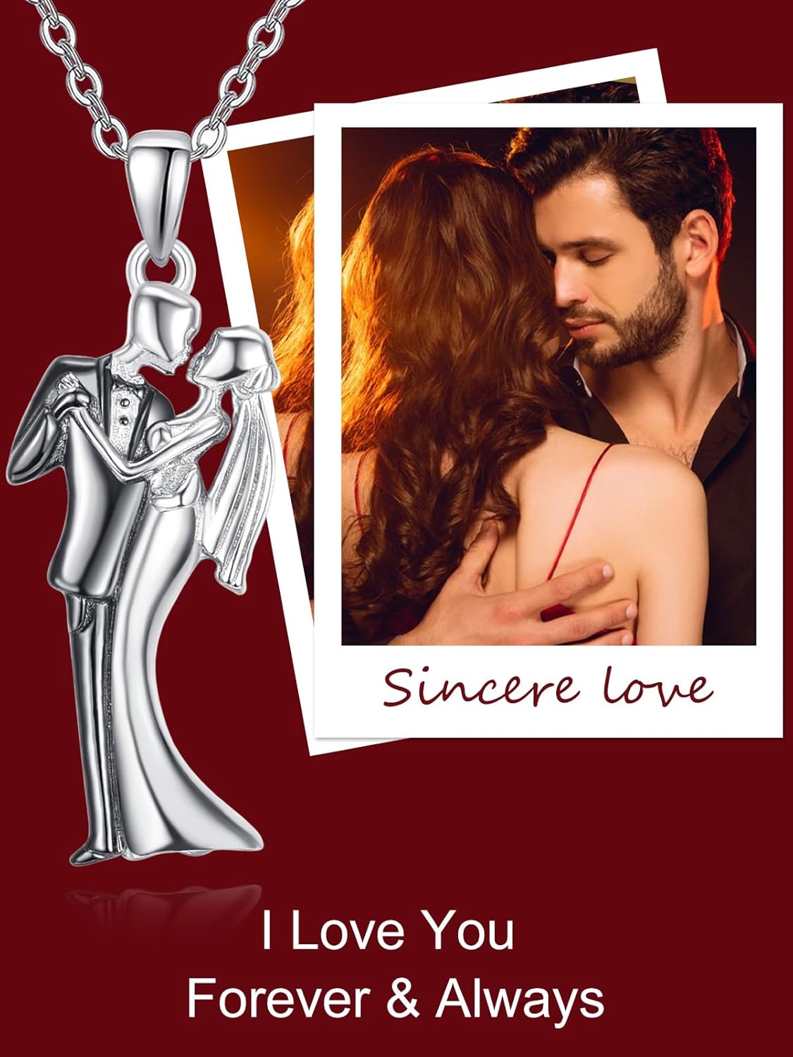 Dreamboat Sterling Silver Couples Hug Necklace for Women Valentines Necklace for Womens Valentines Day Gifts for Her Jewelry - Image 6