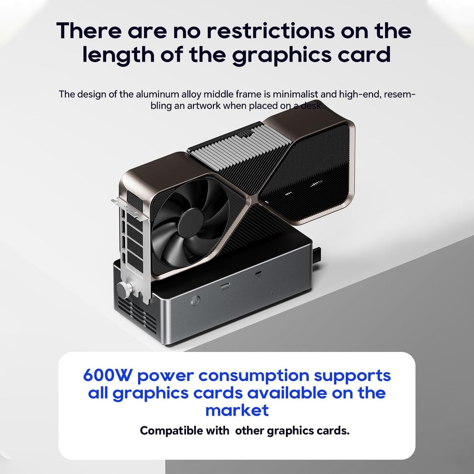 SENECESLI Stacja Dokująca EGPU z Zasilaczem 800 W, Odpowiednia dla Kart Graficznych o Mocy Poniżej 600 W, PCIe 4.0 X4, OCULINK, Porty USB 4.0 i funkcją TGX Hot Swap, Zewnętrzna Stacja (wtyczka UE)