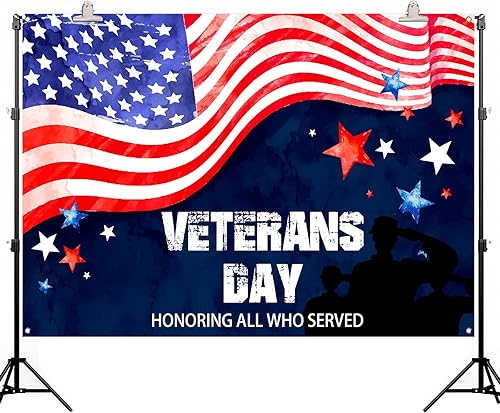 Pancarta de fondo del día de los veteranos Honrando a todos los que sirvieron estadounidense, patriótico, fiesta, fotografía, decoración de fiesta