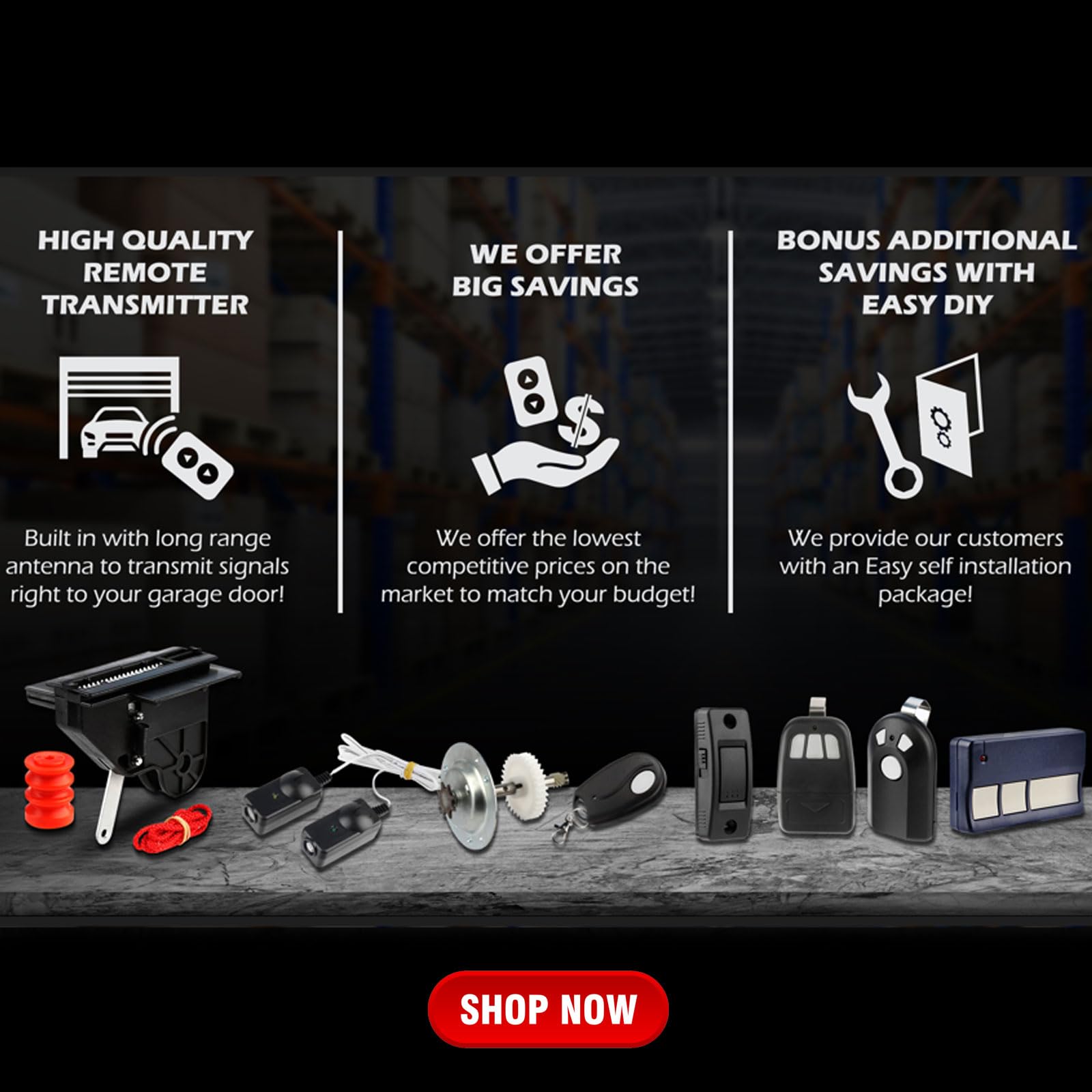 Lot de 2 télécommandes universelles pour ouvre-porte de garage Liftmaster Chamberlain Craftsman Linear Multicode Genie Wayne Dalton Stanley (380UT)