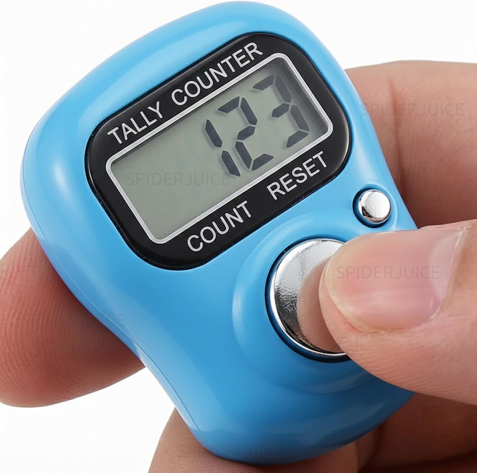 99999 5 Digit Multiuse Digital Electronic Portable Mini Hand Tally Clicker Counter Finger Ring Mantra Jaap Device Machine Cricket Umpire Counting Zikr Ziker Dhikr (1101_SkyBlue)