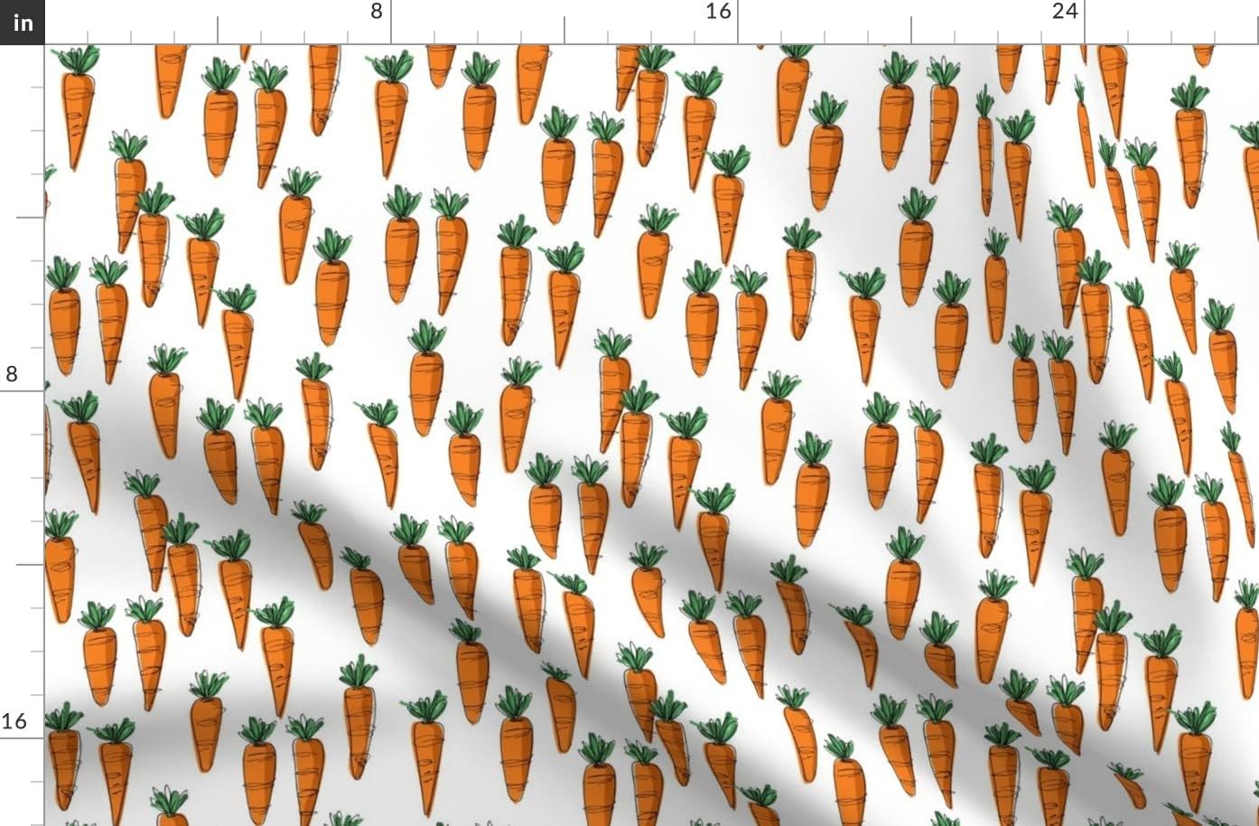 Spoonflower Fabric - Tree Carrot Easter Bunny Food Vegetable Printed on Organic Cotton Sateen Fabric by The Yard - Sewing Quilting Apparel Home Decor