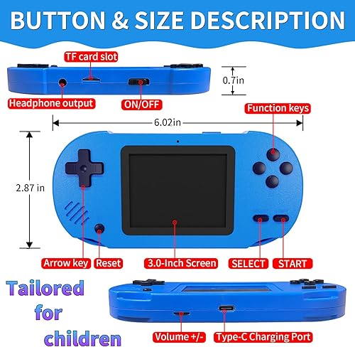 Miniatura 4 de Consola de juegos portátil para niños un juguete divertido tanto para niños como para adultos. Esta consola cuenta con una pantalla de 3.0 pulgadas