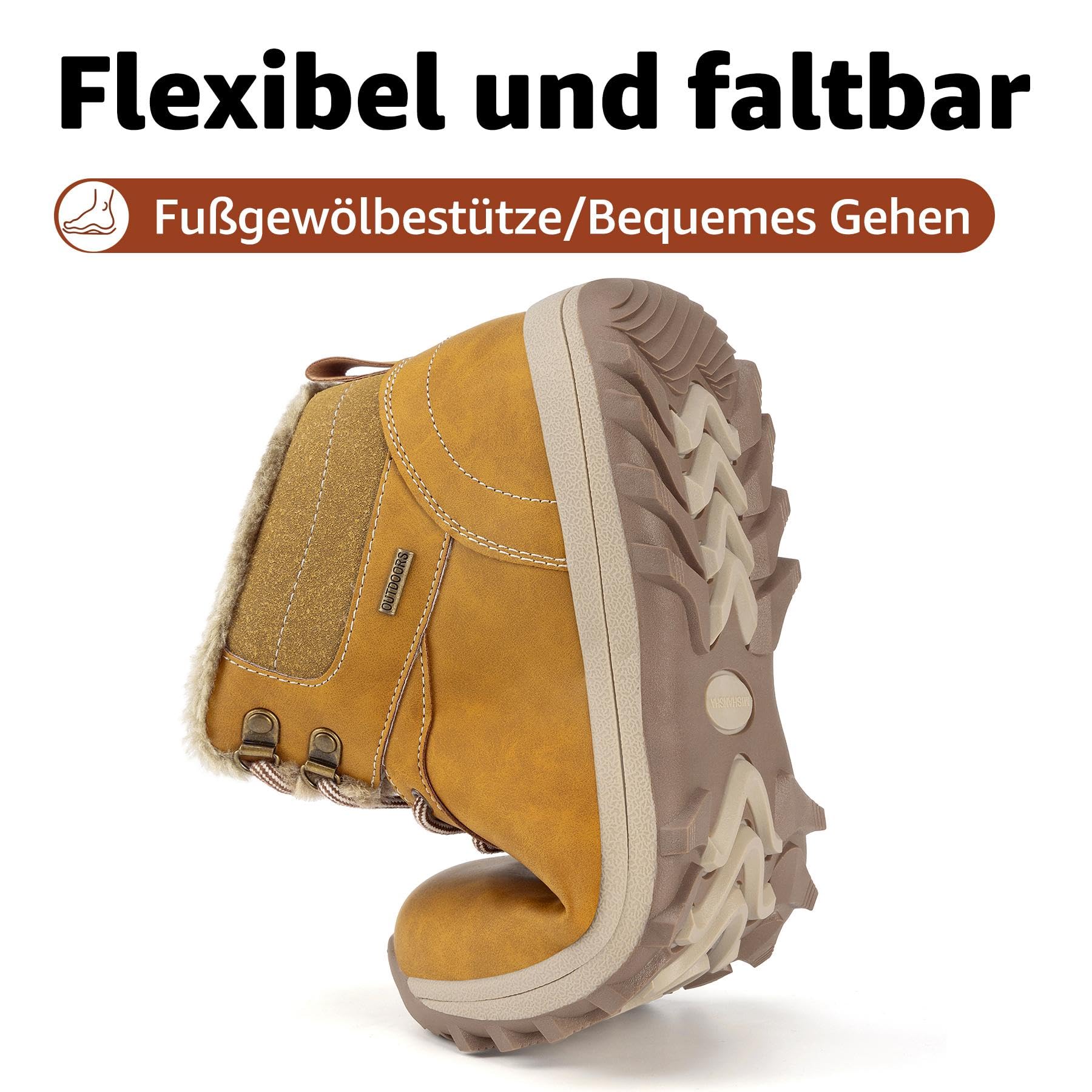 Mishansha Uomo Scarpe Invernali Donna Stivali da Neve Calda Impermeabili Outdoor Sneakers da Trekking Taglia 36-48 EU