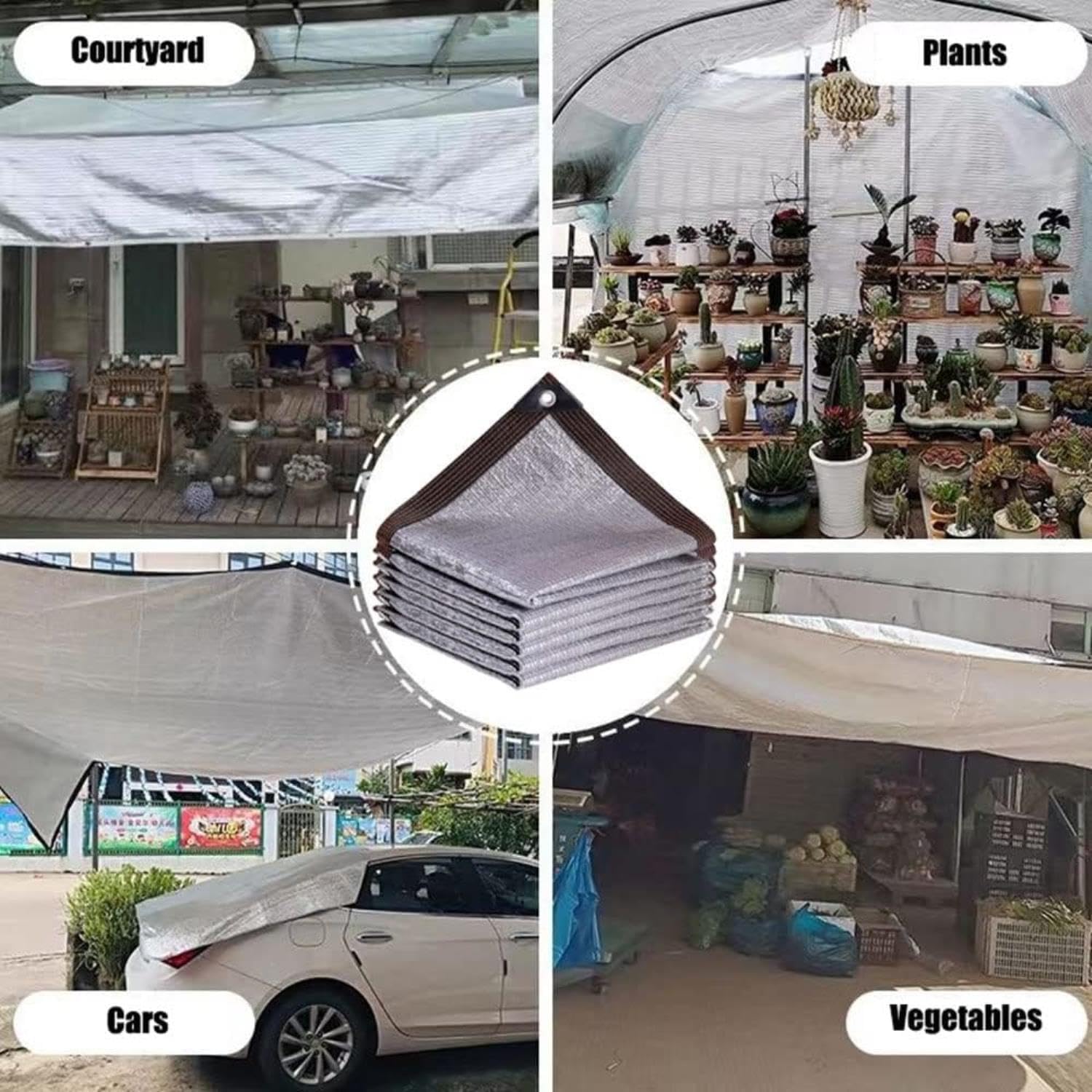 Telo protettivo per piante, fiori, terrazze e terrazze, 6 x 12 m, riflettente al 99% contro i raggi UV, 6 m x 12 m