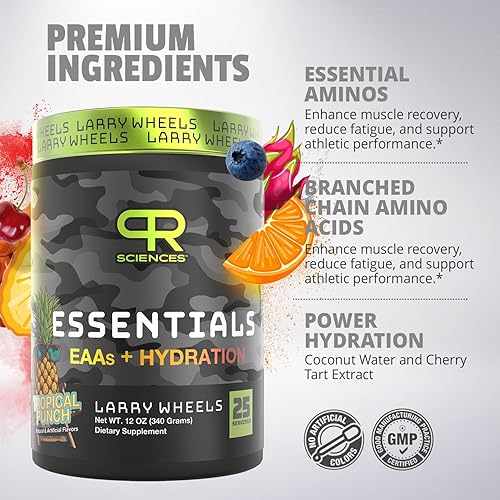 Miniatura 5 de Larry Wheels - Polvo de aminoácidos esenciales EAA - Limonada de fresa - con BCAA, electrolitos, vitaminas y aminoácidos - Bebida electrolítica pre,